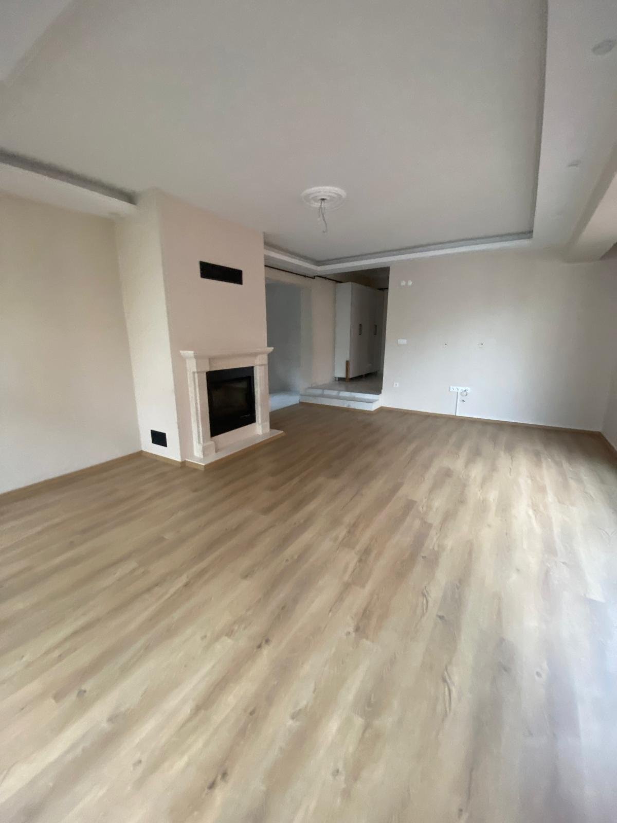 Ev Boyacı tarafından boyanmış şömineli salon